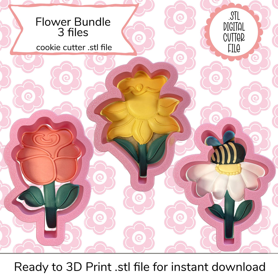 Flower Cutter Bundle STL Files (digital file)