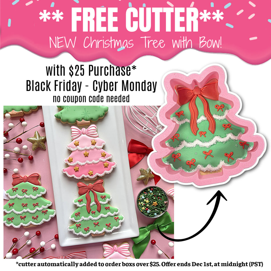 FREE CUTTER BLACK FRIDAY WEEKEND! Christmas Tree with Bow Cookie Cutter