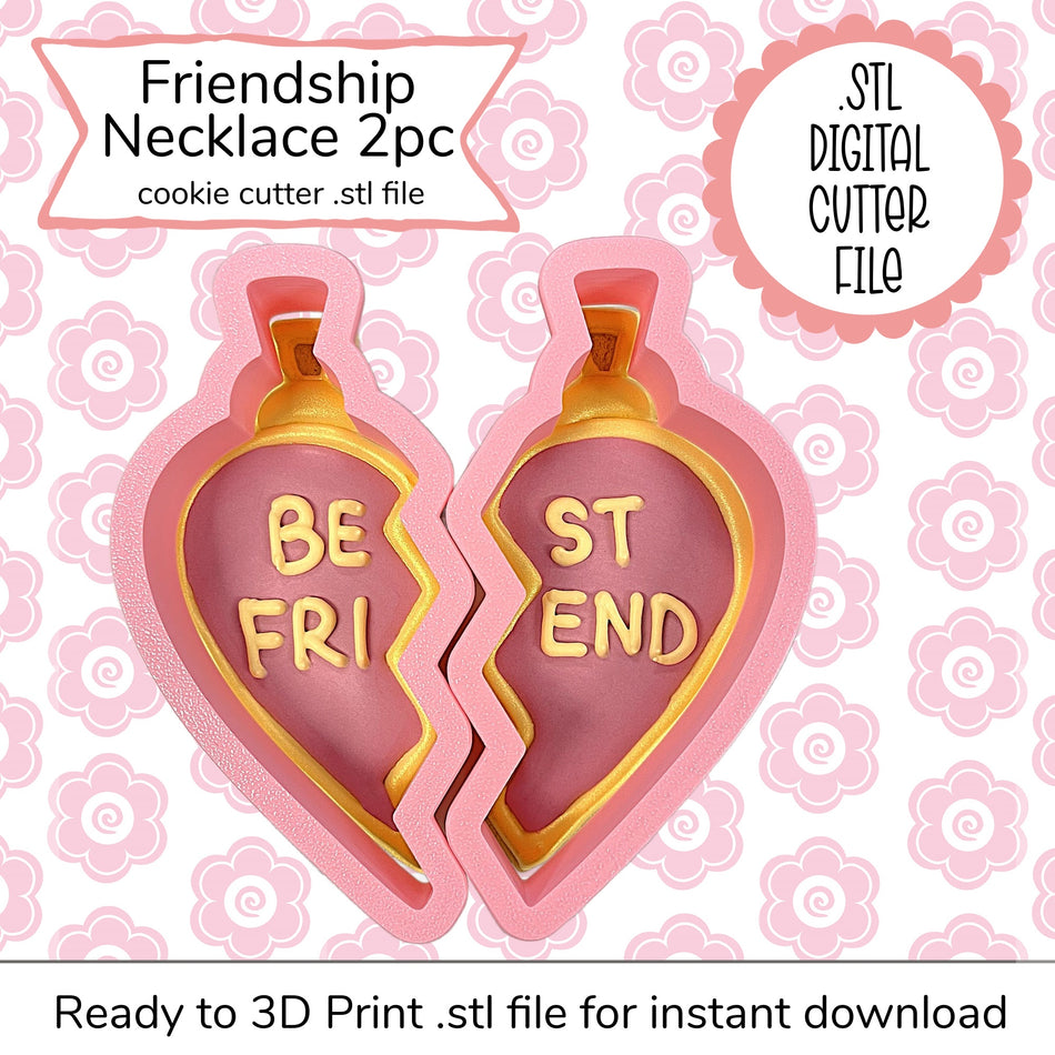 Friendship Necklace 2pc Cutter Set STL File (digital file)