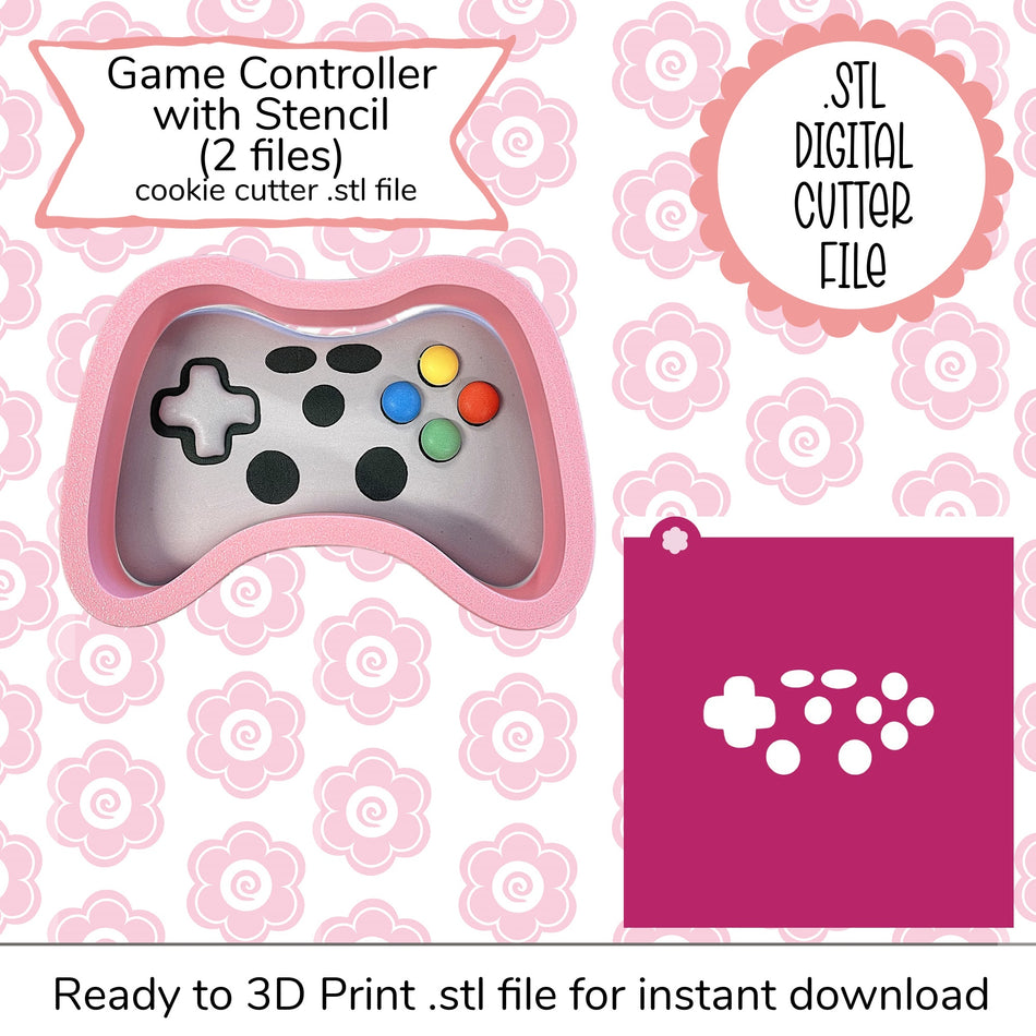 Game Controller Cutter STL File and SVG Stencil File (digital file)