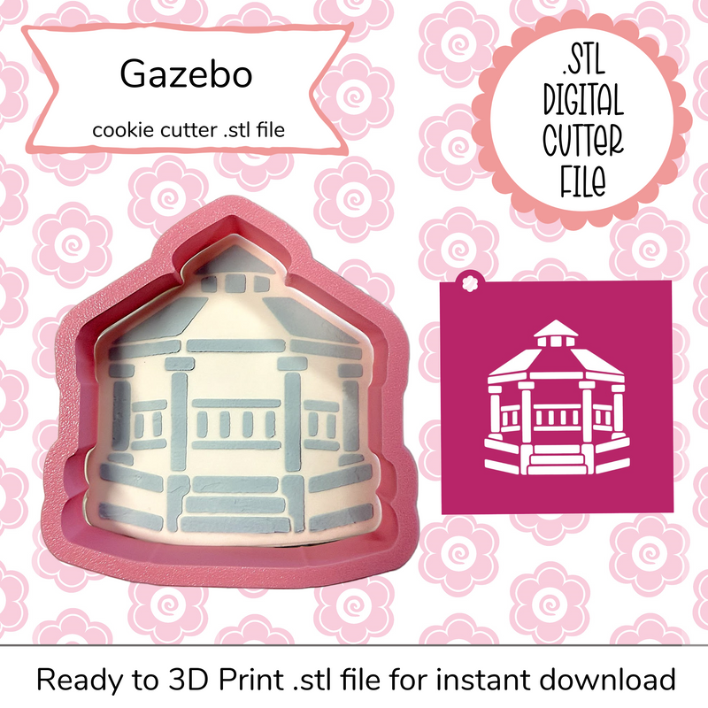 Gazebo Cutter STL File and SVG Stencil File (digital file)