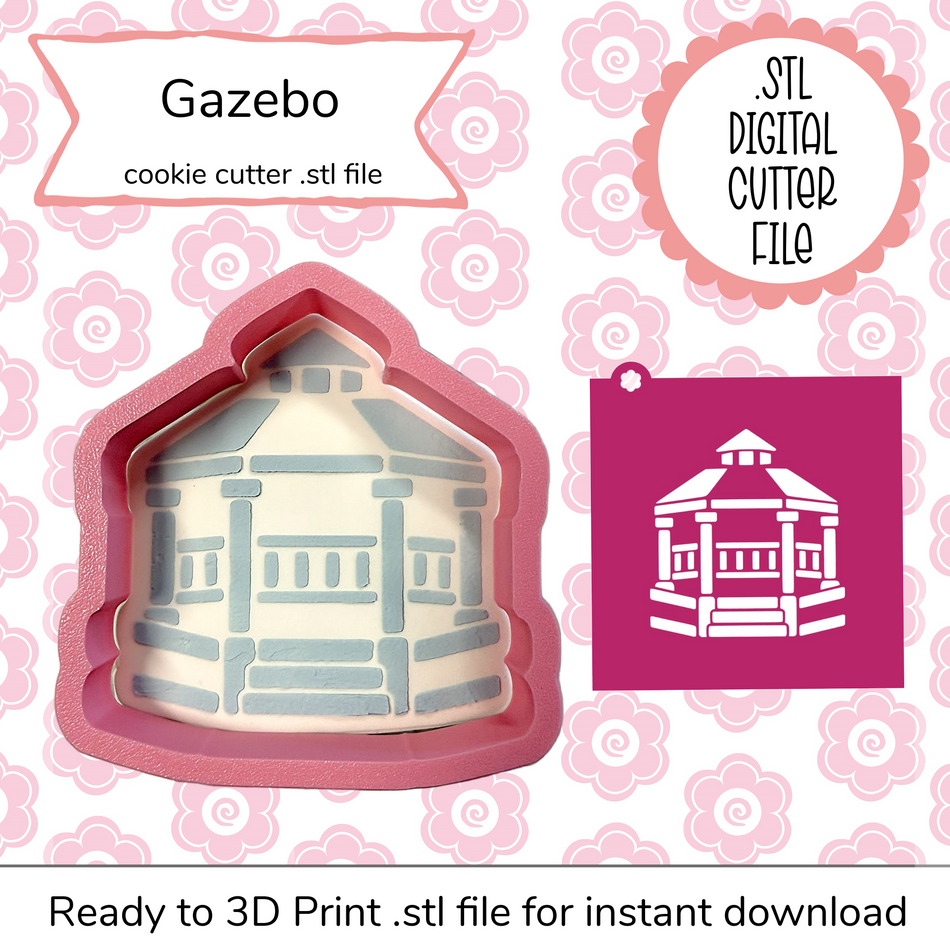 Gazebo Cutter STL File and SVG Stencil File (digital file)
