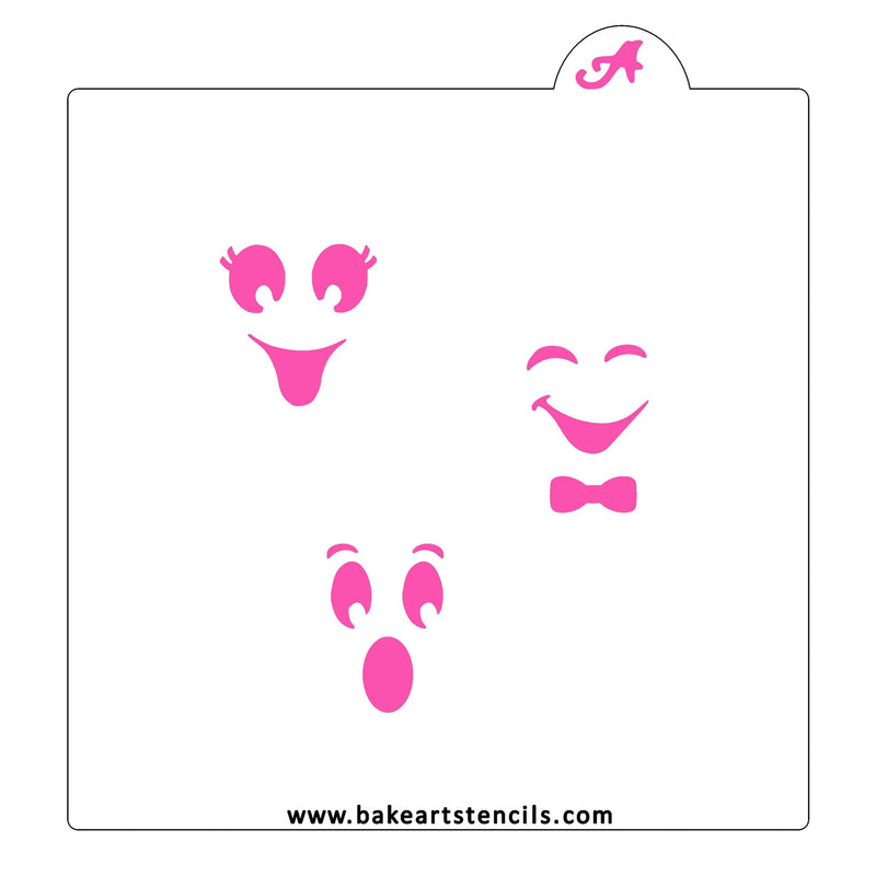 Ghost Faces BakeArt Stencil