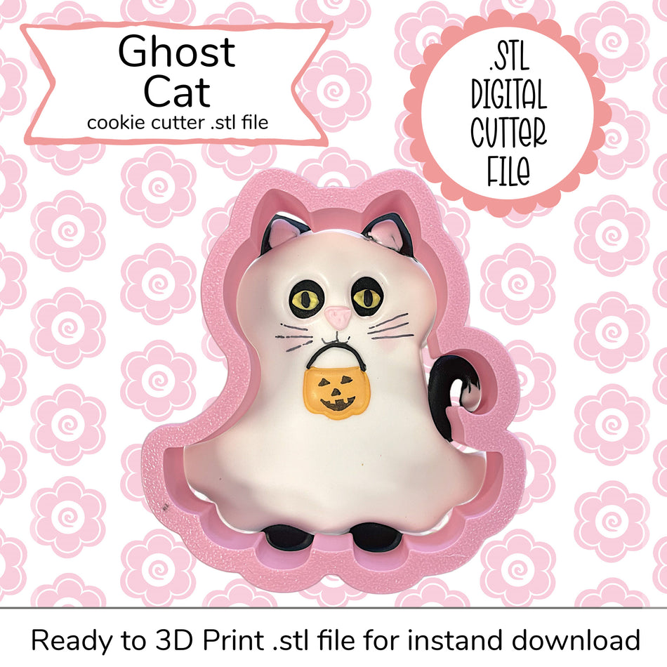Ghost Cat STL Cutter File (digital)
