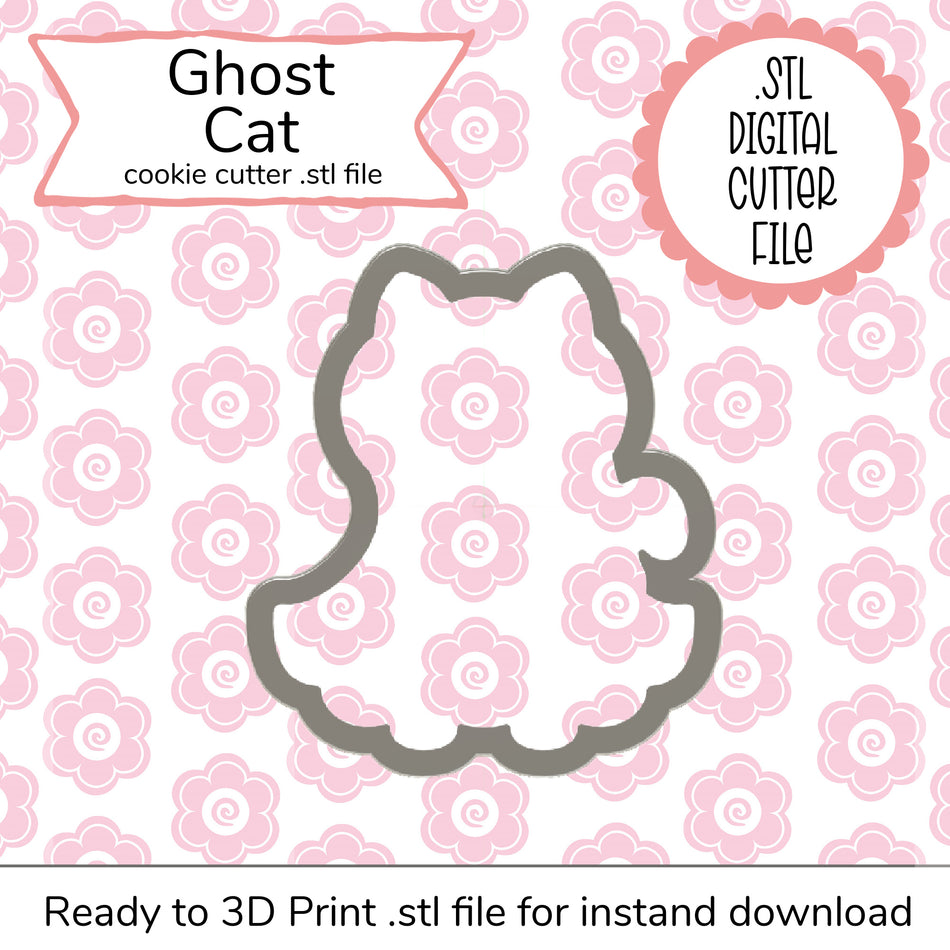 Ghost Cat STL Cutter File (digital)
