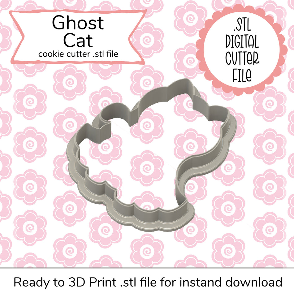 Ghost Cat STL Cutter File (digital)