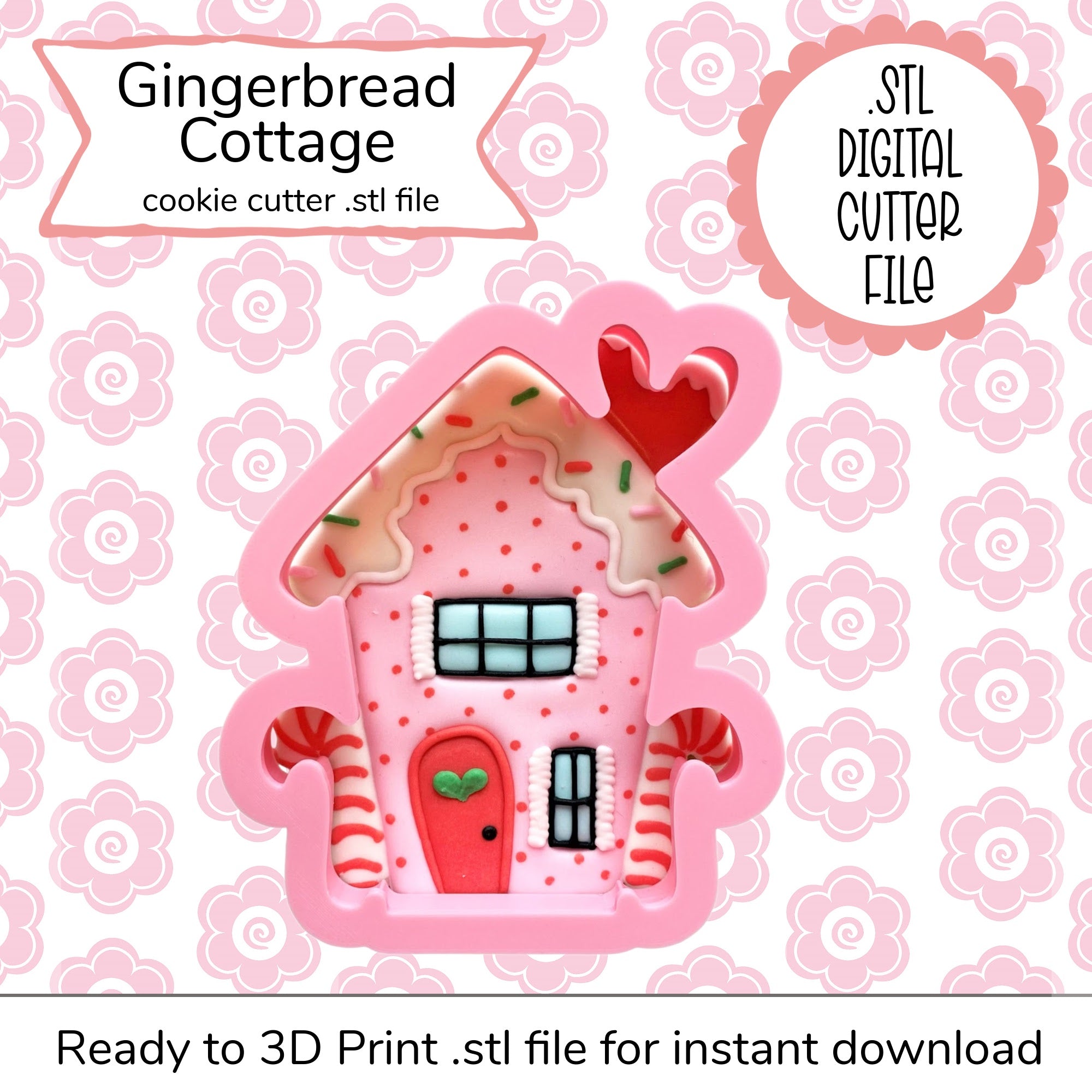 Gingerbread Cottage Cutter STL File (digital file)