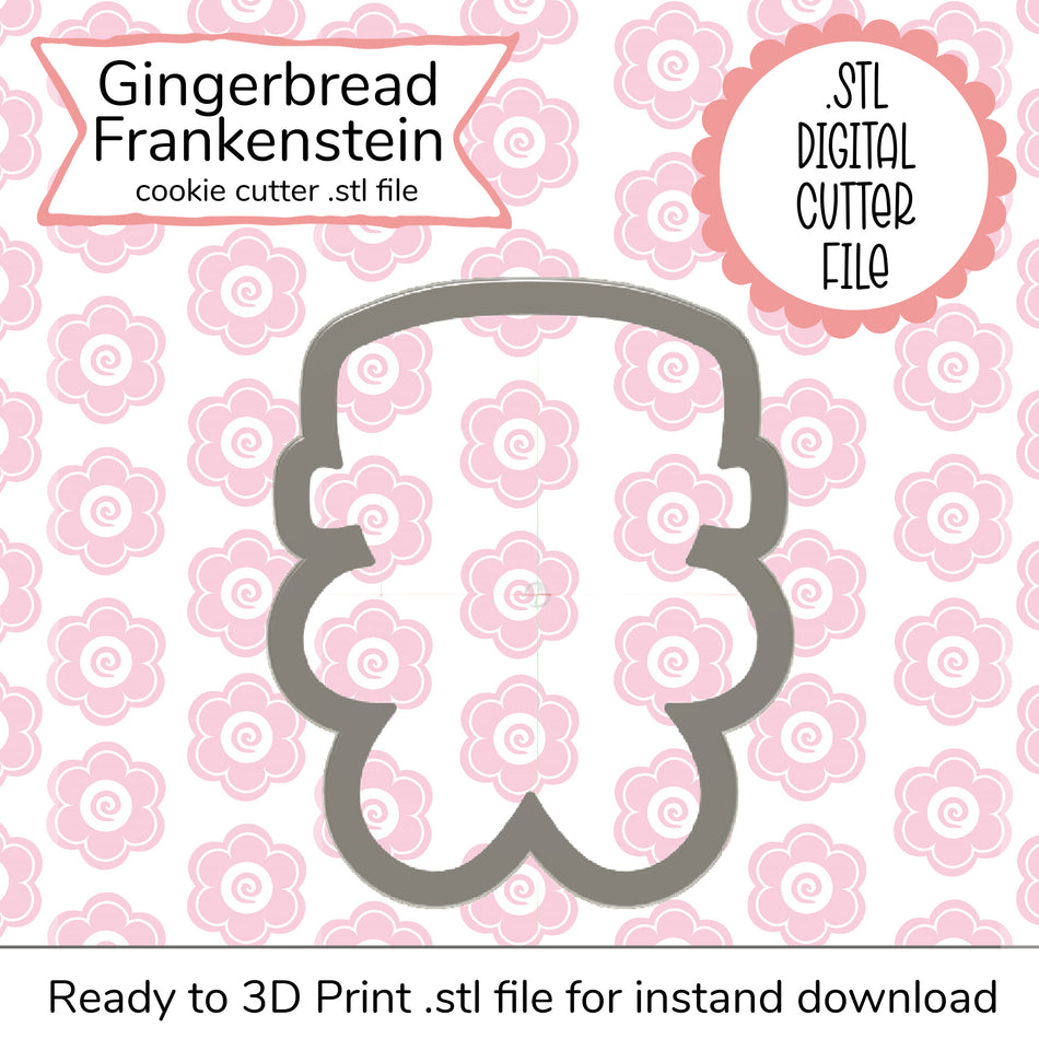 Gingerbread Frankenstein Cutter STL File (digital file)