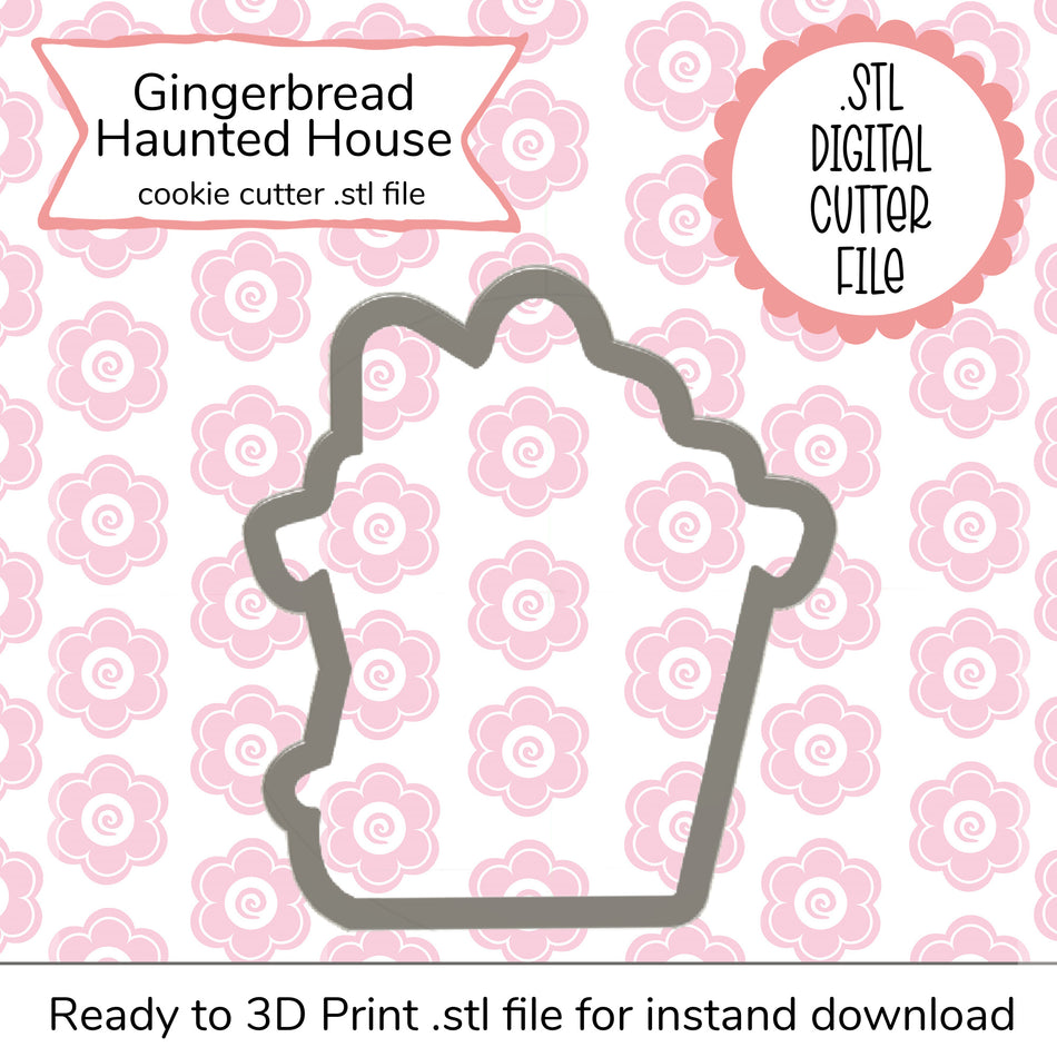 Haunted Gingerbread House Cutter STL File (digital file)