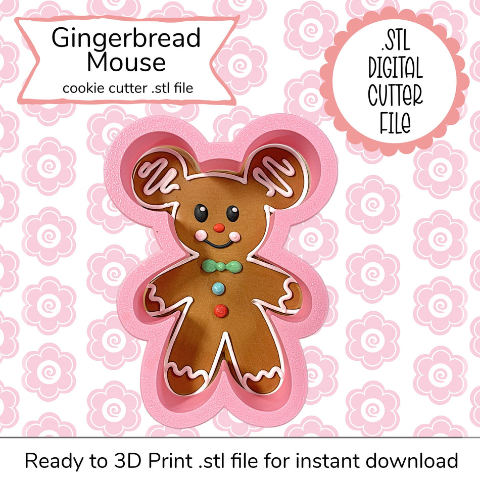 Gingerbread Mouse Cutter STL File (digital file)
