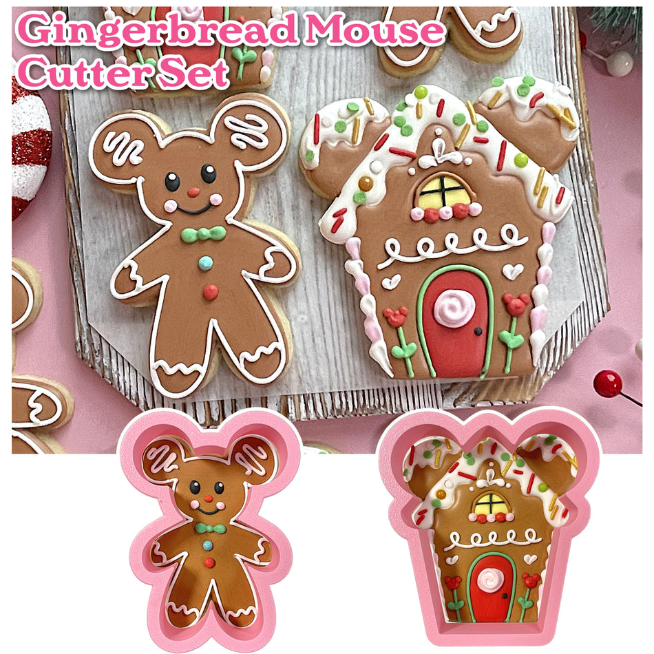 Mouse Christmas Cookie Cutter BUNDLE (2 cutters)