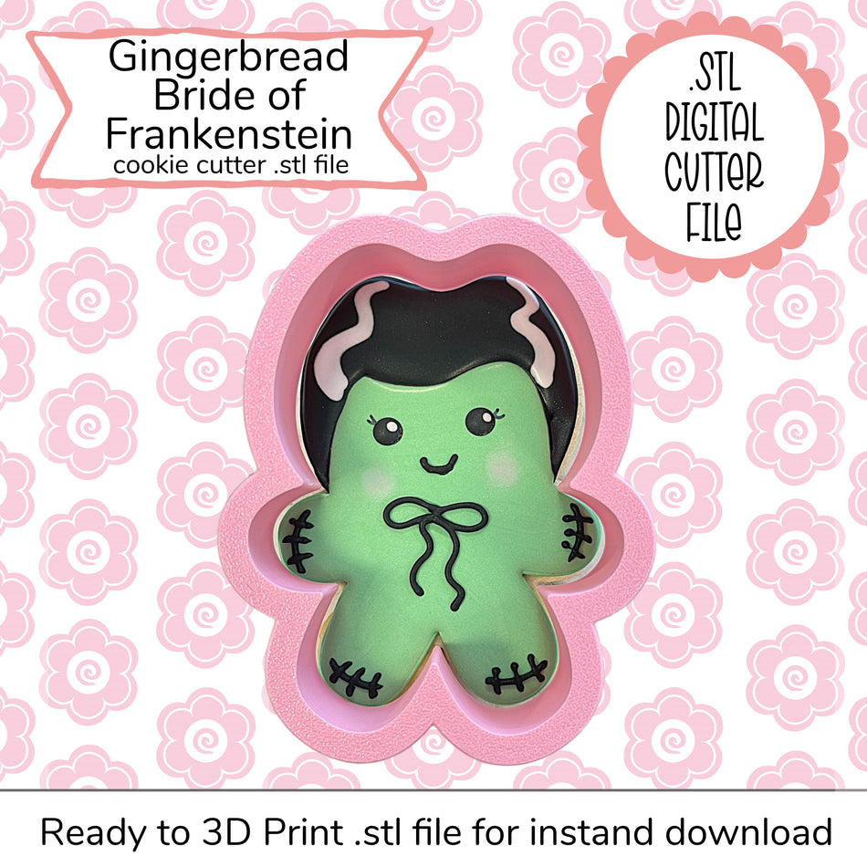 Gingerbread Bride of Frankenstein STL Cutter File (digital file)