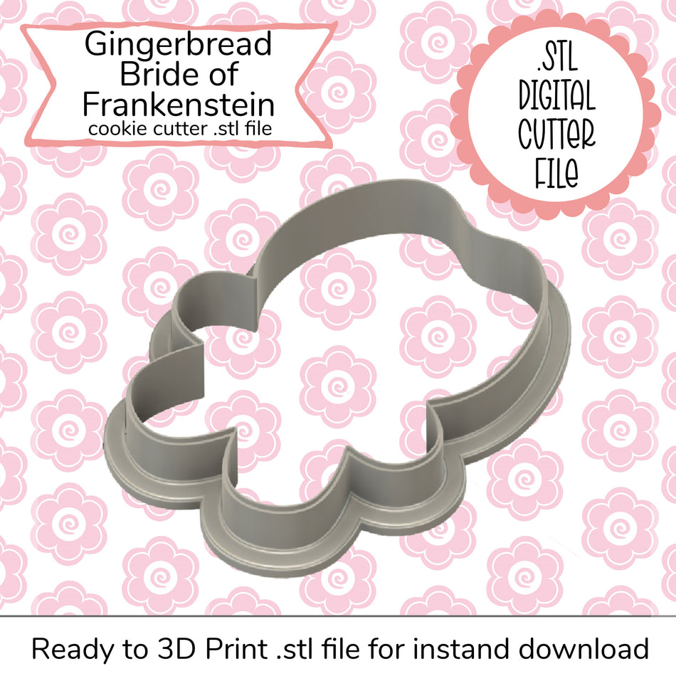 Gingerbread Bride of Frankenstein STL Cutter File (digital file)