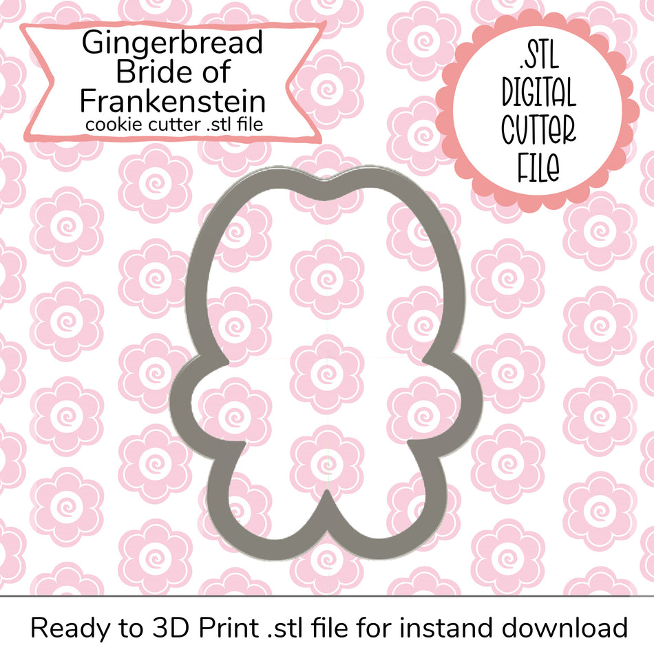 Gingerbread Bride of Frankenstein STL Cutter File (digital file)