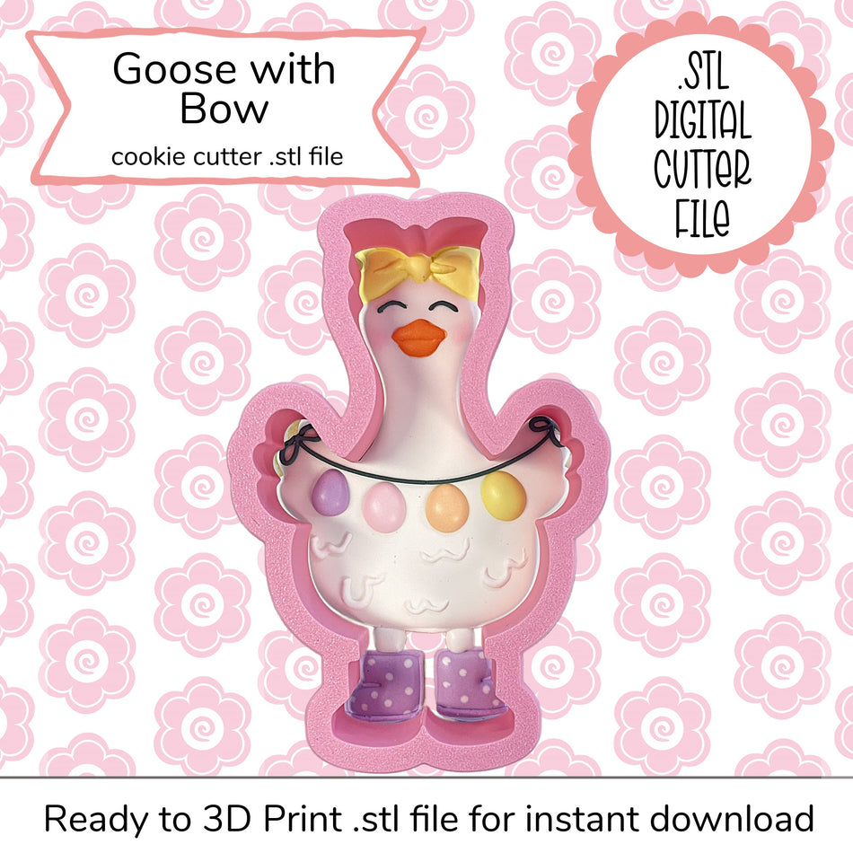Goose with Bow Cutter STL File (digital file)