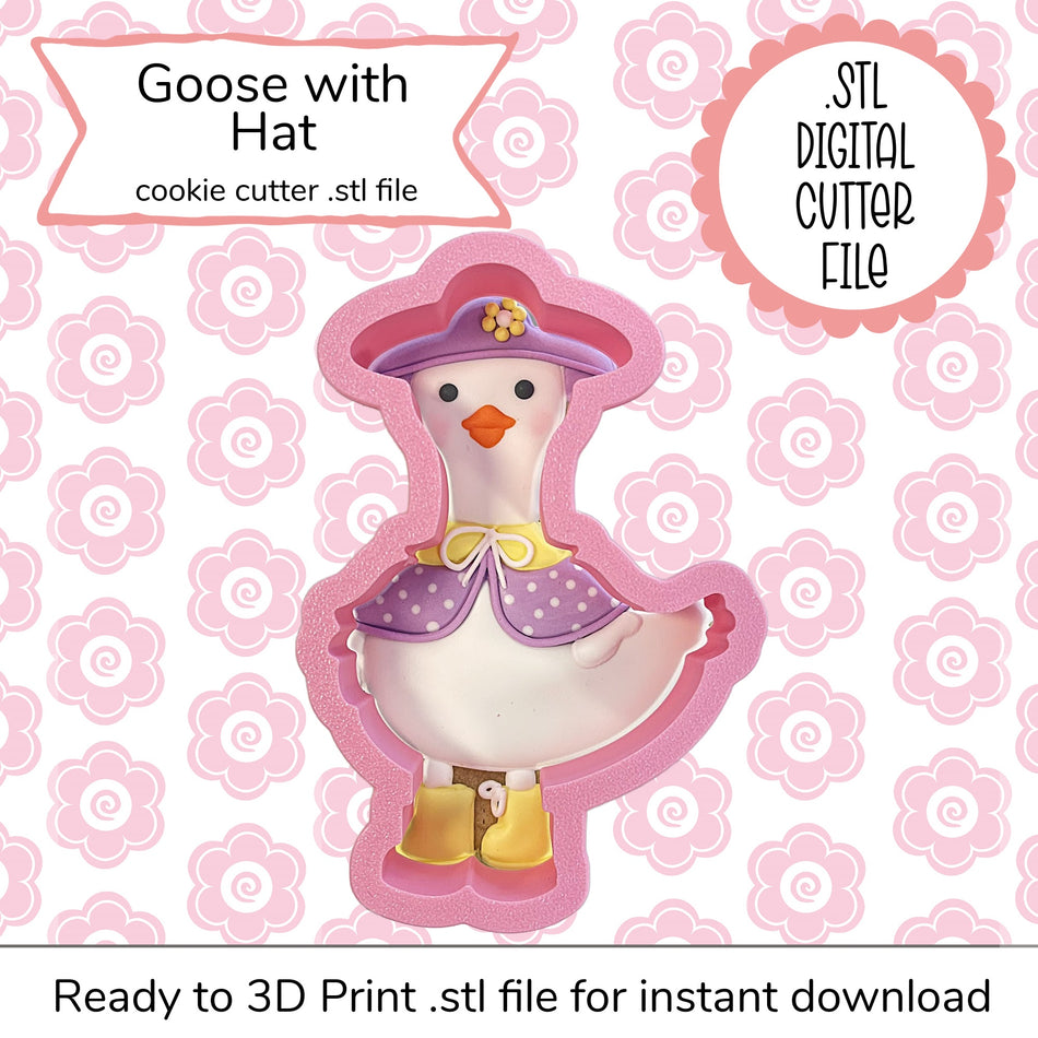 Goose with Hat Cutter STL File (digital file)