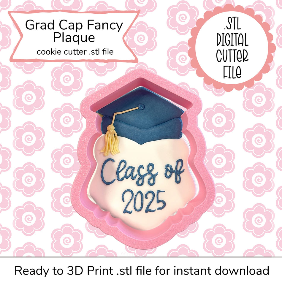 Grad Cap Fancy Cutter STL File (digital file)