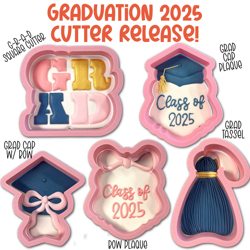Graduate Cookie Cutter with Stencil BUNDLE (5 cutters + 1 stencil)