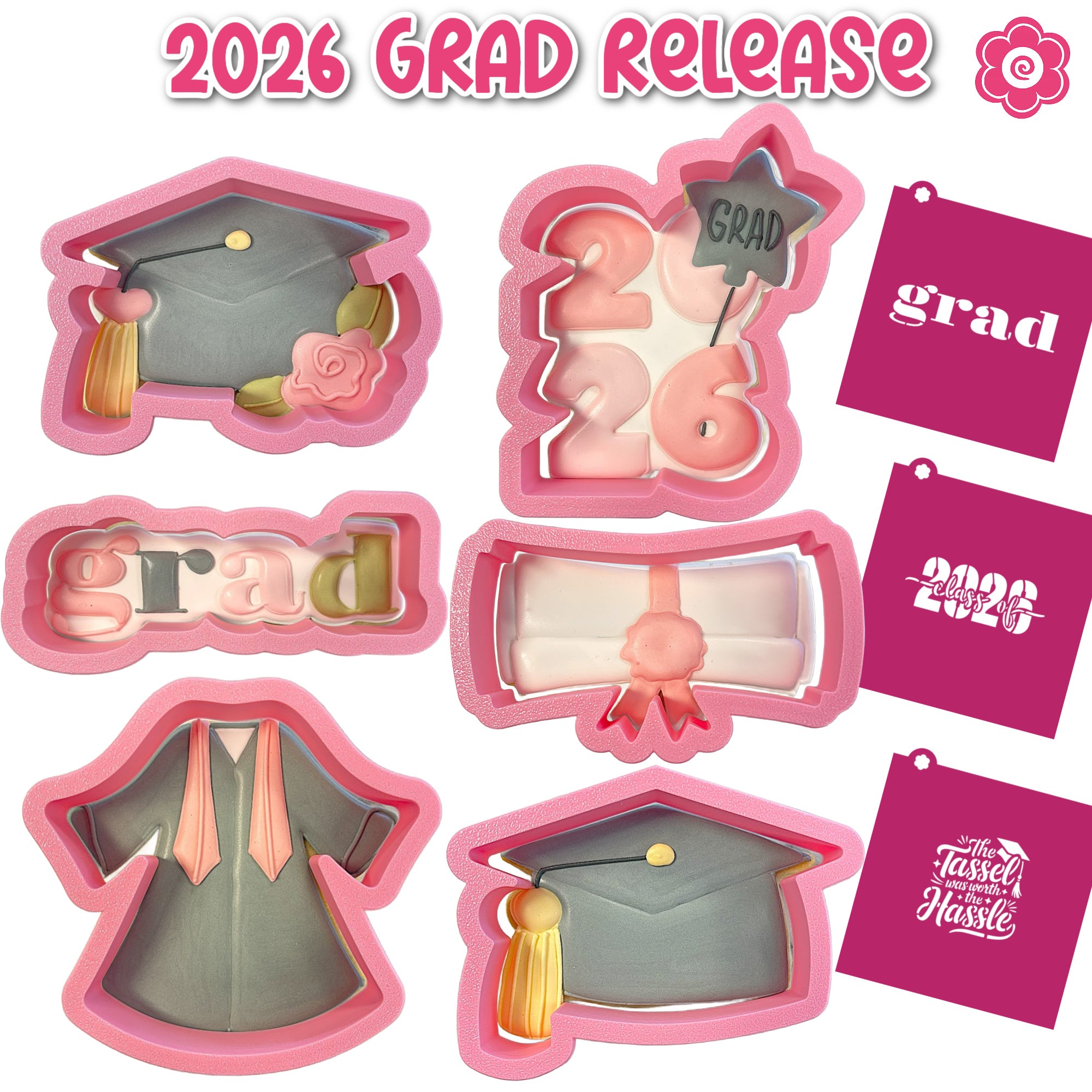 2026 Grad Cutter Release (6 Cutters and 3 Stencils)