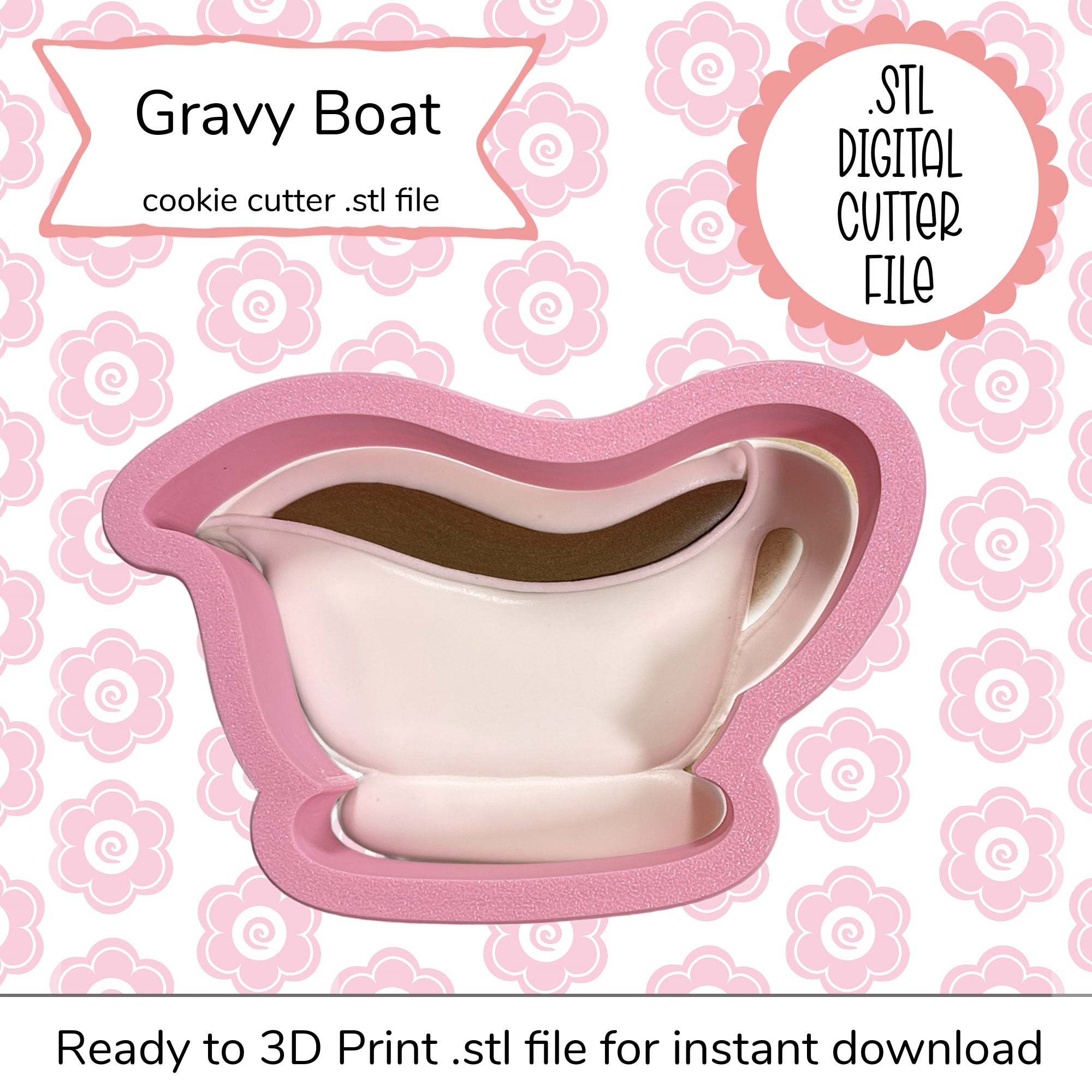 Gravy Boat Cutter  STL File (digital file)