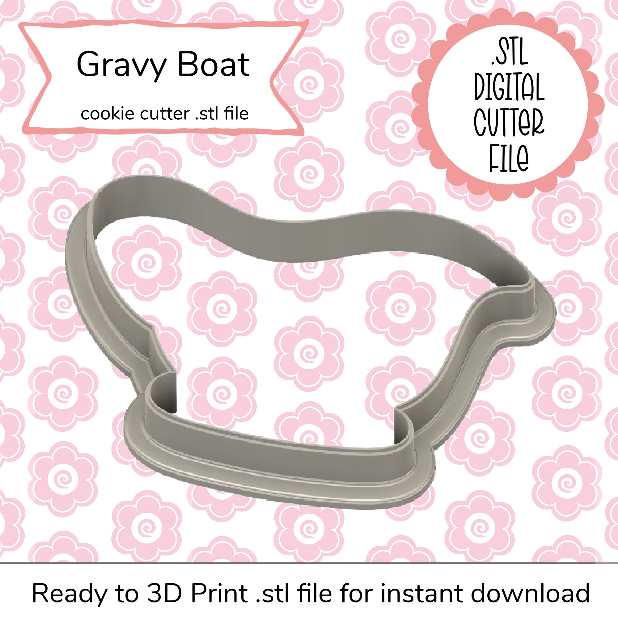 Gravy Boat Cutter  STL File (digital file)