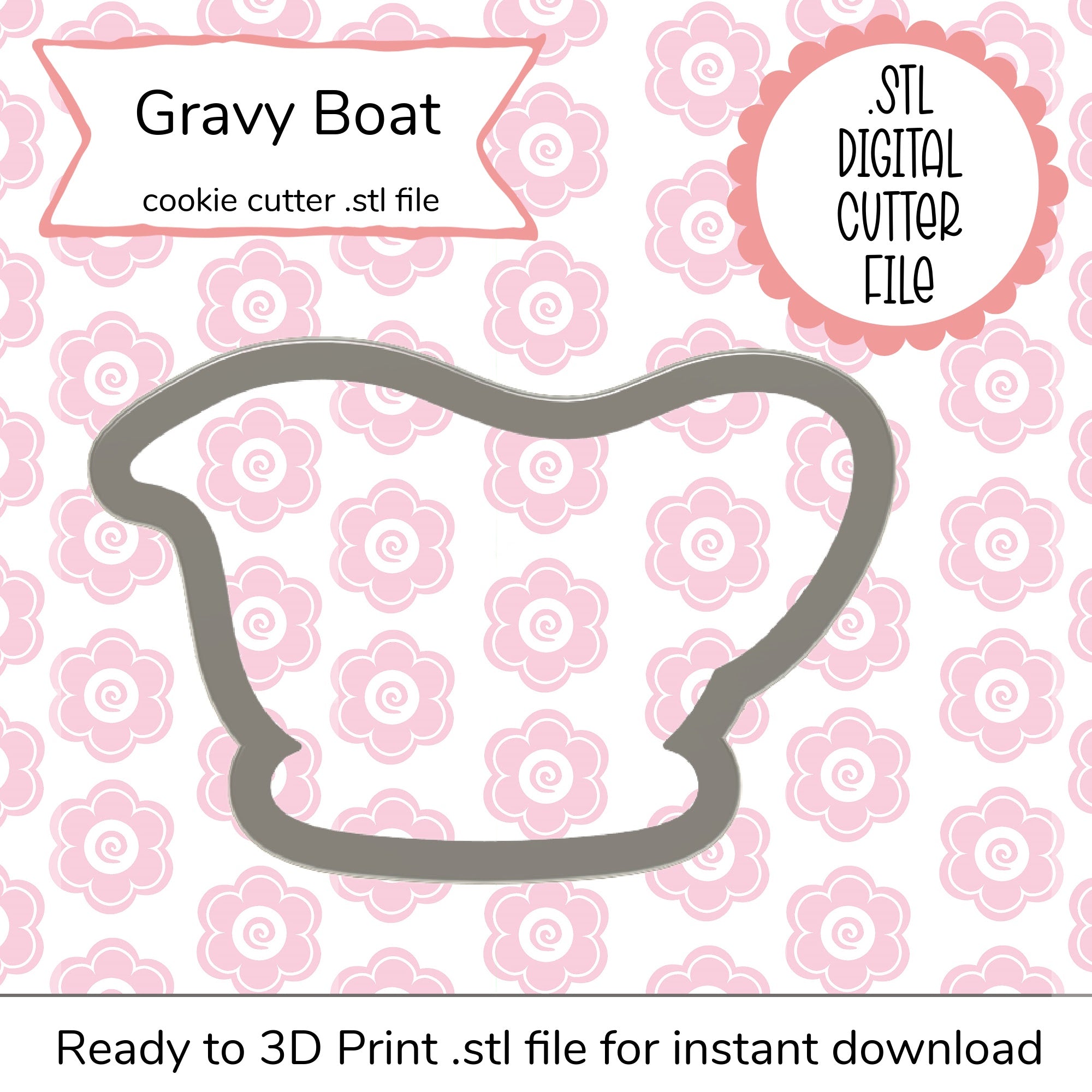 Gravy Boat Cutter  STL File (digital file)