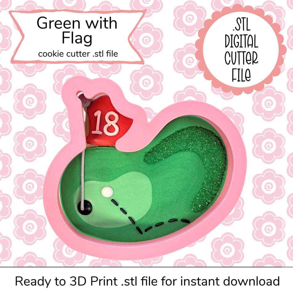 Green with Flag STL Cutter File (digital file)