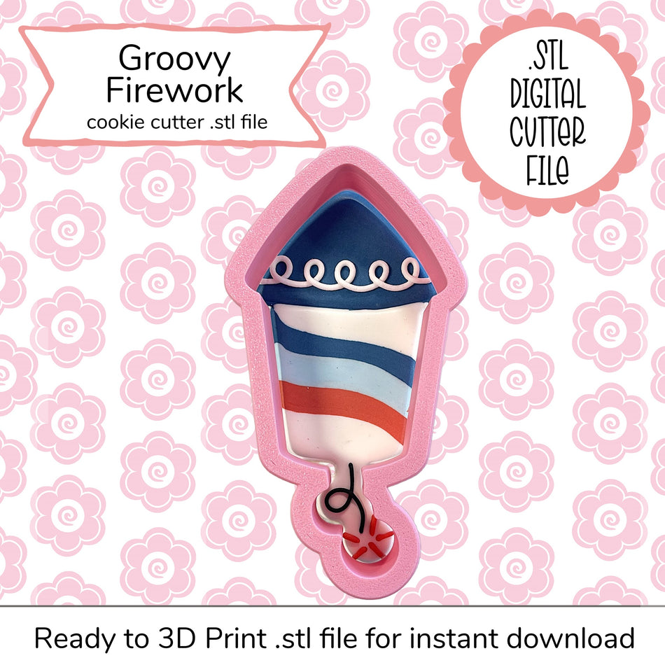 Groovy Firework Cutter STL File (digital file)