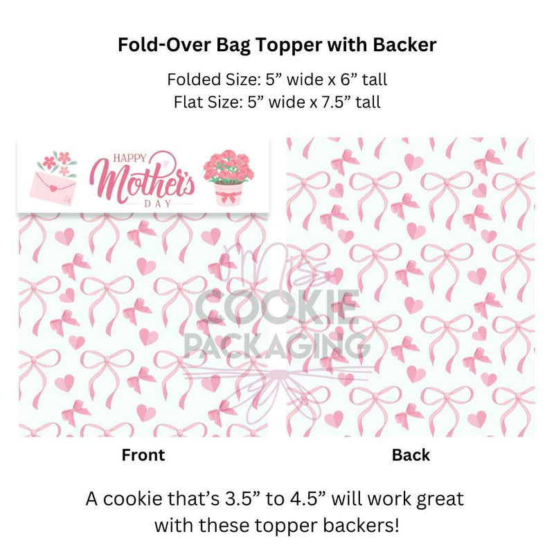 Happy Mother's Day Bows Fold-Over Topper/Backer  - QTY 25