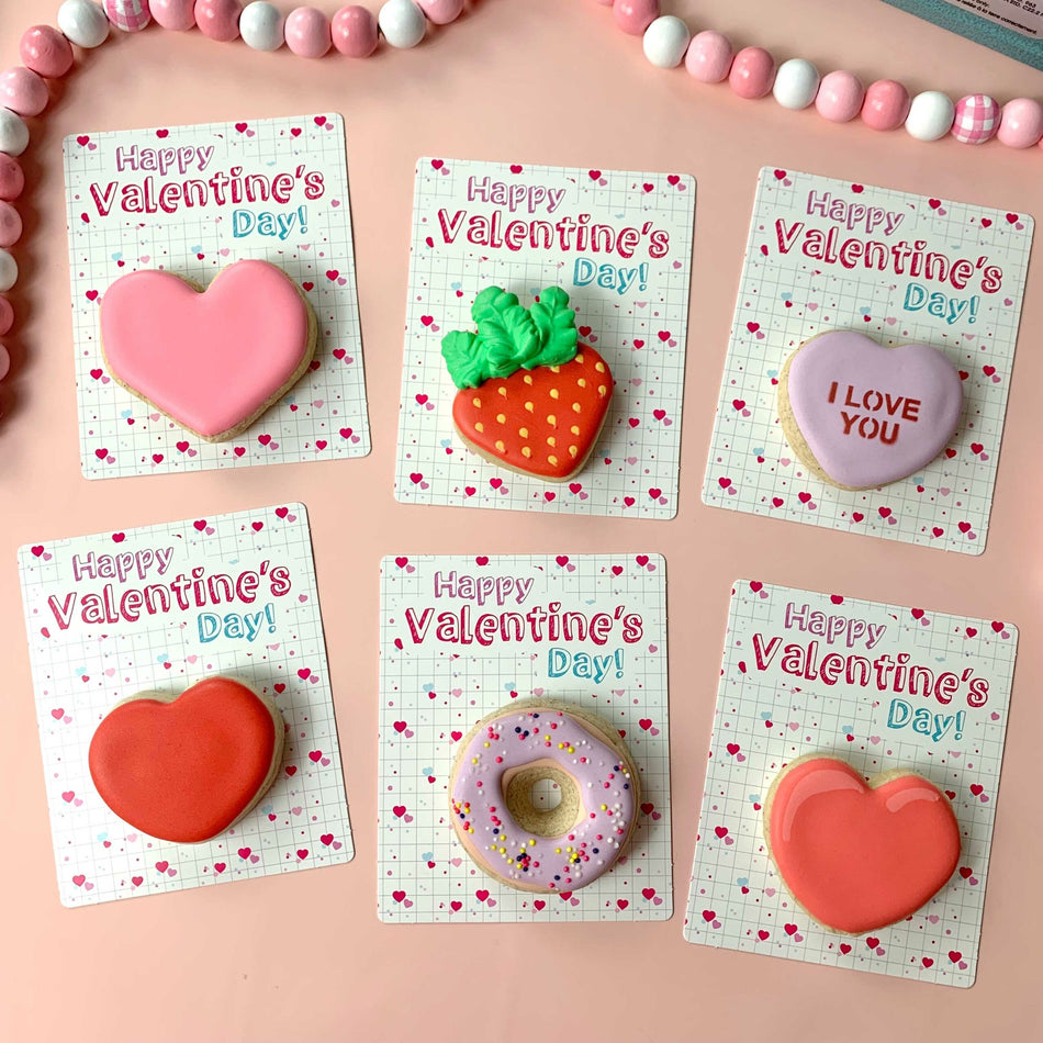 Happy Valentine's Day School Cookie BAG Backer Card - 3.65