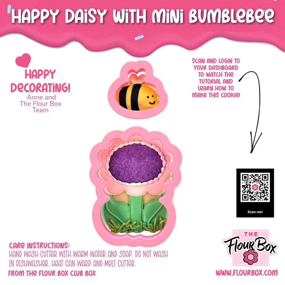 Happy Daisy with Mini Bumblebee Flour Box Club Cookie Cutter Set