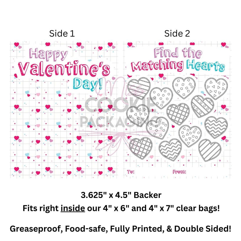 Happy Valentine's Day School Cookie BAG Backer Card - 3.65