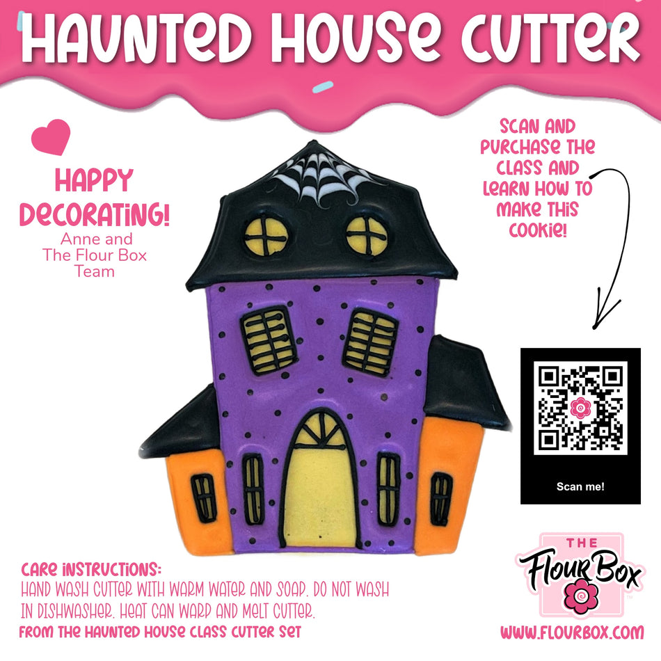 Haunted House Cookie Cutter with Stencil ONLY