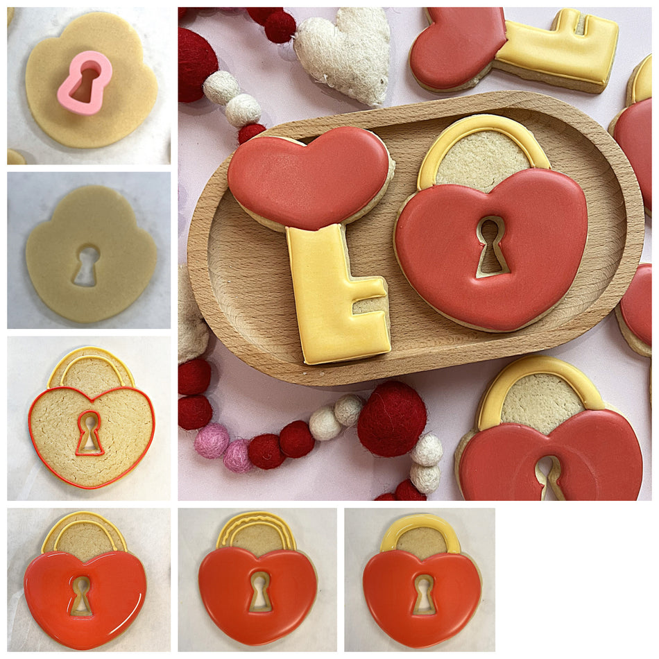 Heart Lock with Tiny Keyhole Cookie Cutter