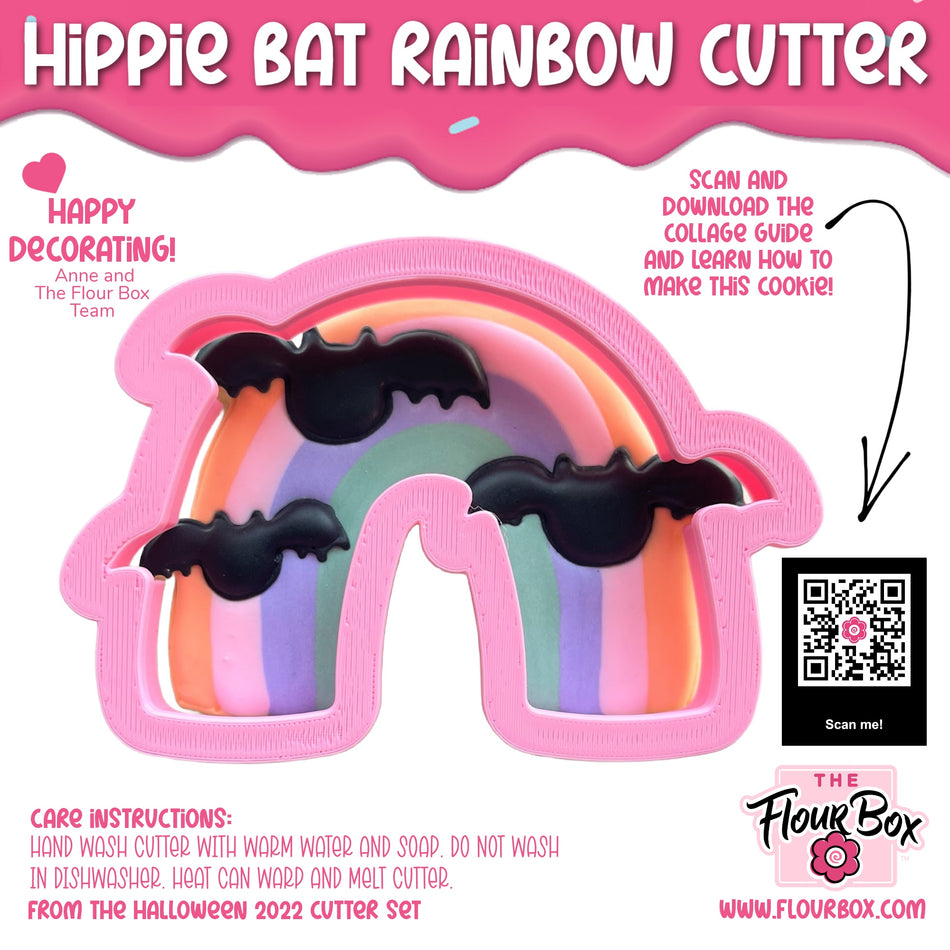 Hippie Bat Rainbow Cookie Cutter