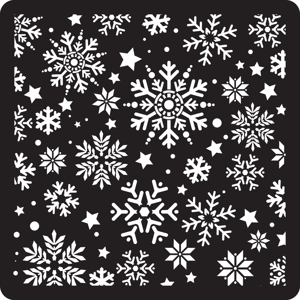 Snowflake Pattern Flour Box Stencil