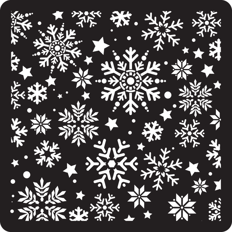 Snowflake Pattern Flour Box Stencil