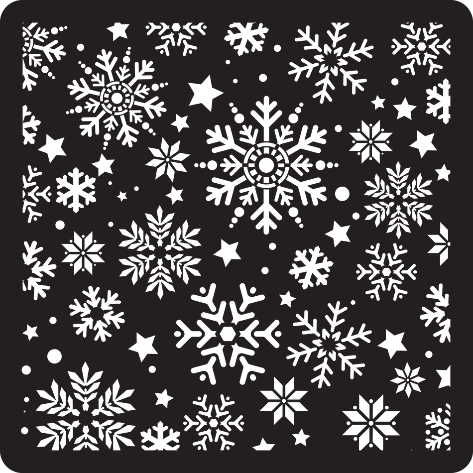 Snowflake Pattern Flour Box Stencil