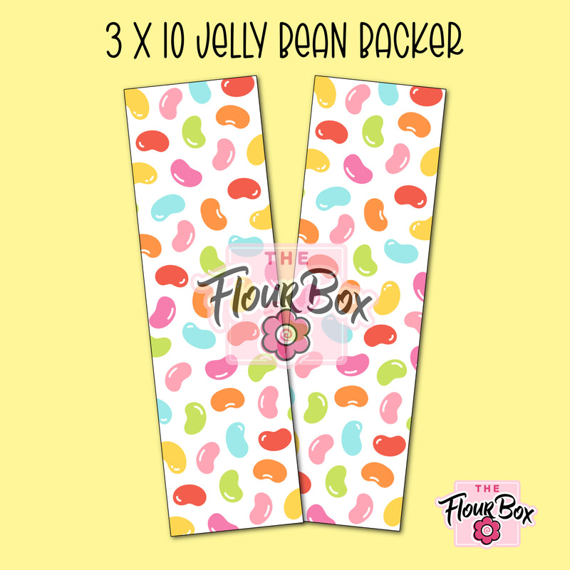 Jelly Beans Cookie BOX Backer - 3" x 10" Long - 25 BACKERS