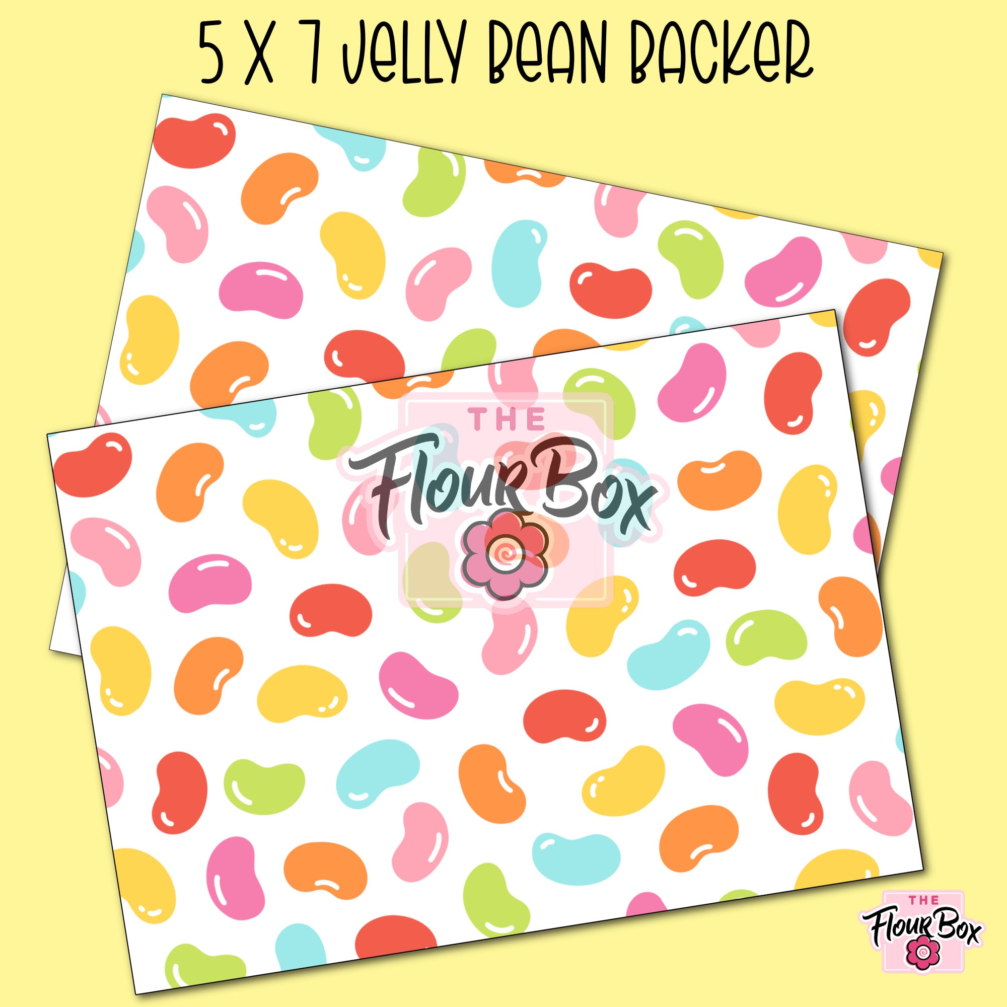 Jelly Beans Cookie BOX Backer - 5" x 7" Rectangle - 25 BACKERS