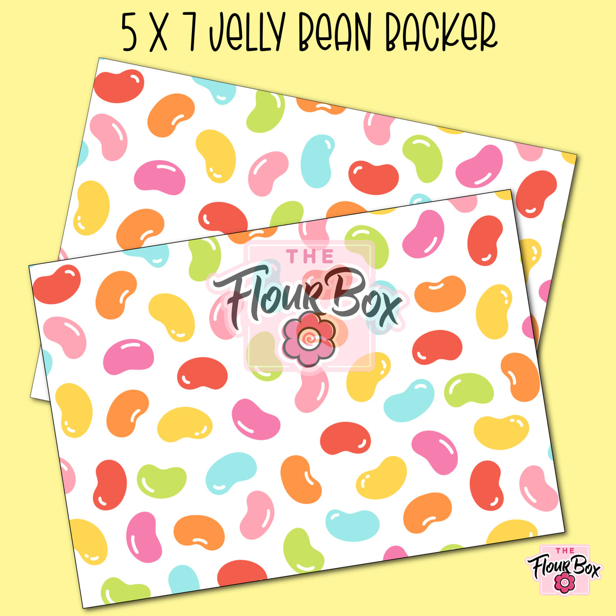 Jelly Beans Cookie BOX Backer - 5" x 7" Rectangle - 25 BACKERS