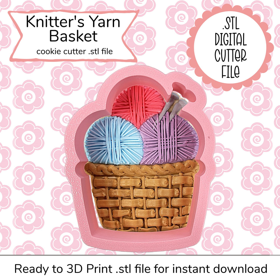 Knitter's Yarn Basket Cutter STL File (digital file)