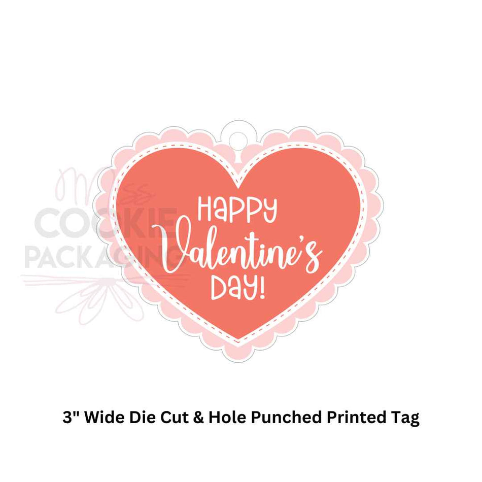Pink Lace Happy Valentine's Day Die Cut Cookie Tag 3