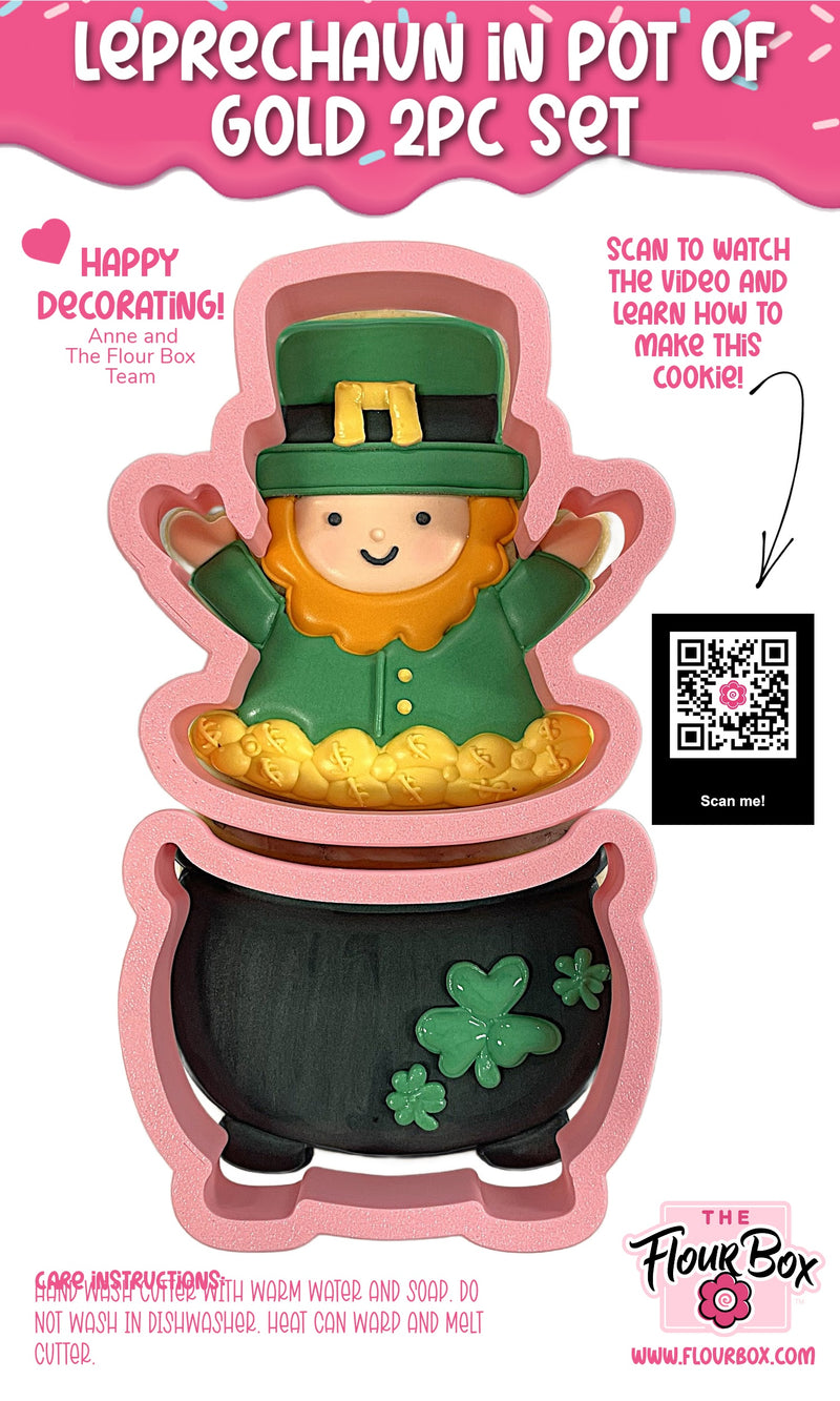 Leprechaun in Pot  2pc Cookie Cutter Set