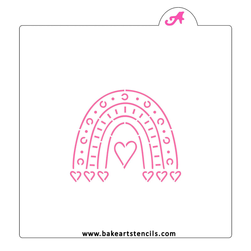 Boho Heart Rainbow PYO BakeArt Stencil