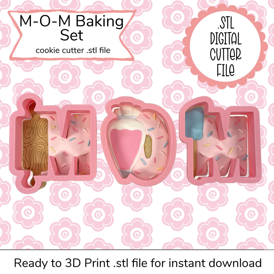 M-O-M Baking Cutter STL File (digital file)