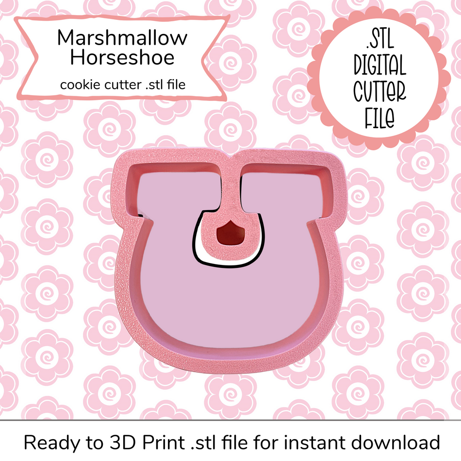 Marshmallow Horseshoe Cutter STL File (digital file)