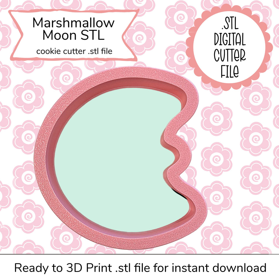 Marshmallow Moon Cutter STL File (digital file)