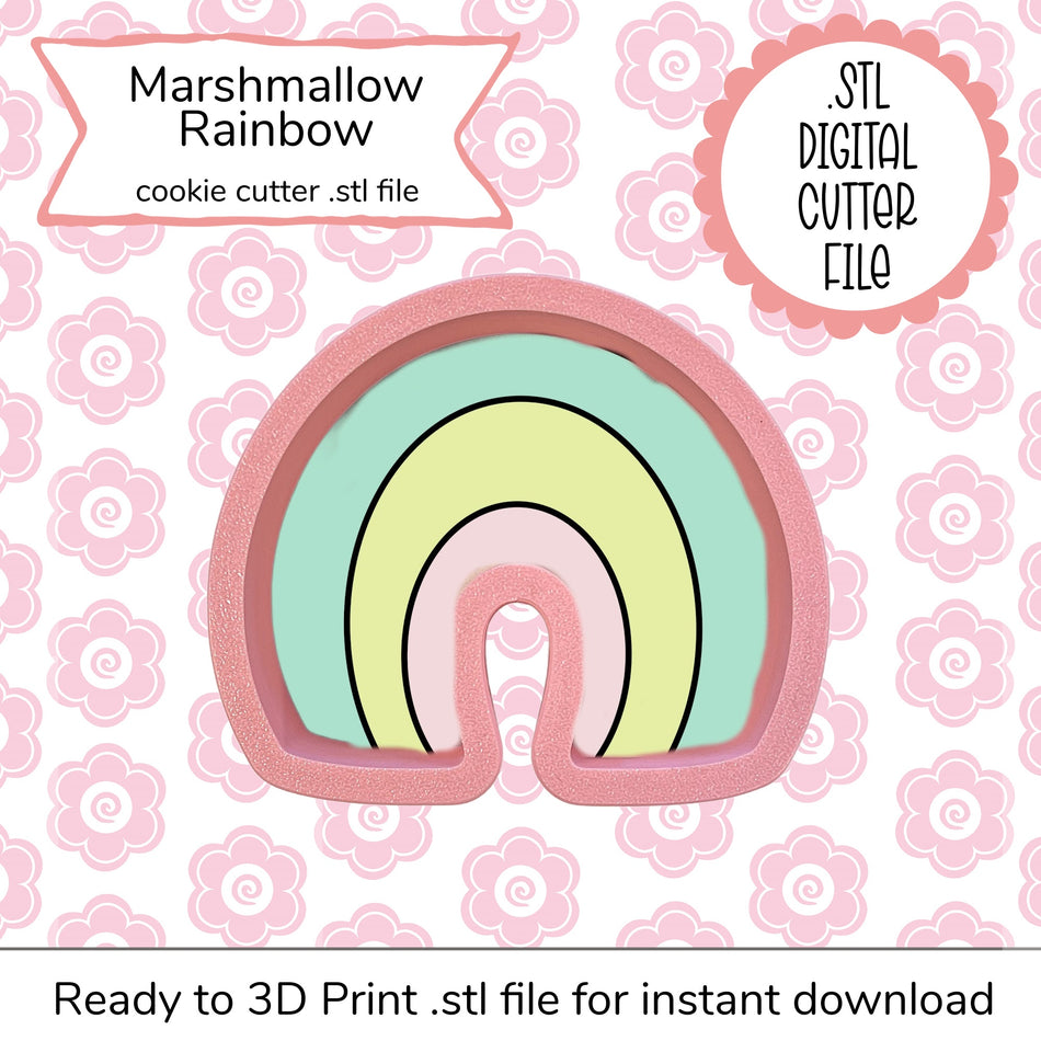 Marshmallow Rainbow Cutter STL File (digital file)