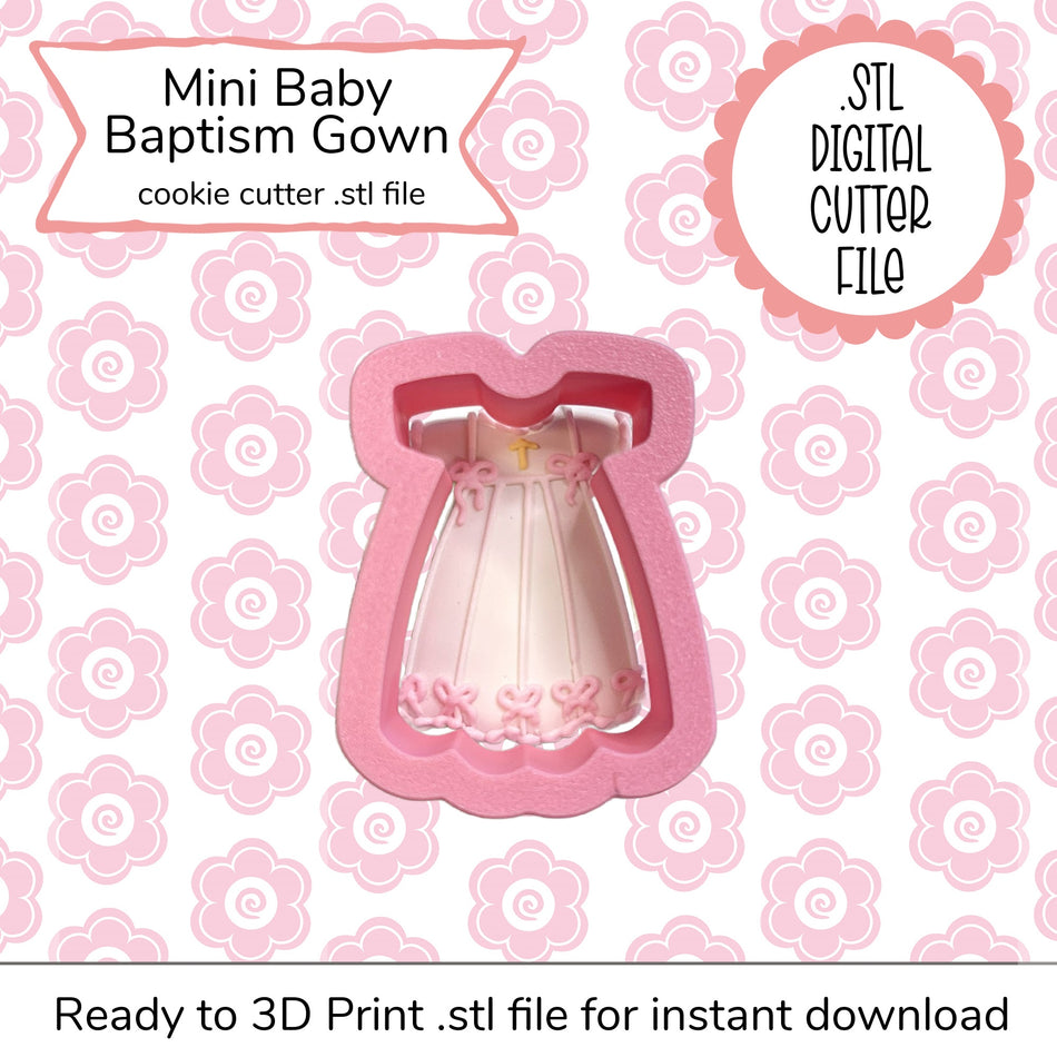 Mini Baby Baptism Gown Cutter STL File (digital file)
